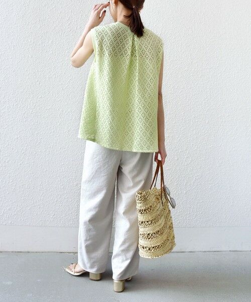 SHIPS / シップス カットソー | 《予約》〈手洗い可能〉アイレット ノースリーブ フレア プルオーバー | 詳細23