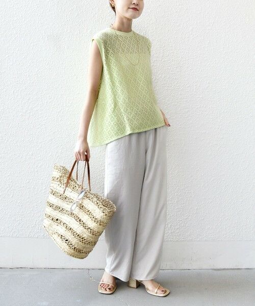 SHIPS / シップス カットソー | 《予約》〈手洗い可能〉アイレット ノースリーブ フレア プルオーバー | 詳細24