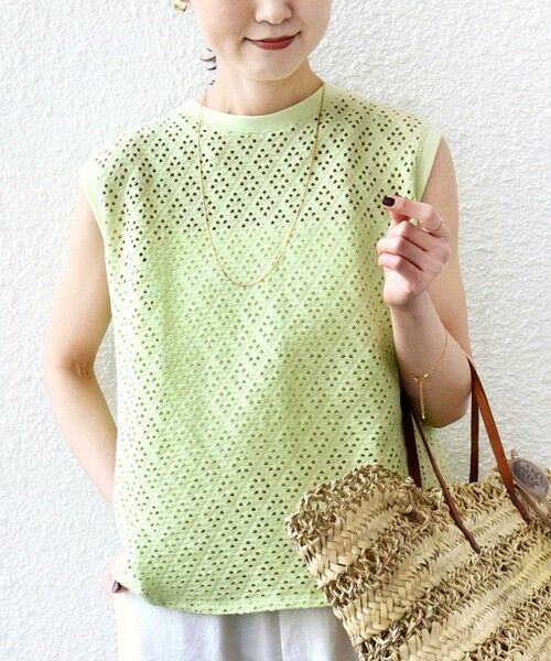 SHIPS / シップス カットソー | 《予約》〈手洗い可能〉アイレット ノースリーブ フレア プルオーバー | 詳細25