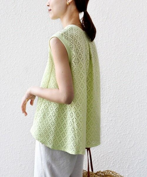 SHIPS / シップス カットソー | 《予約》〈手洗い可能〉アイレット ノースリーブ フレア プルオーバー | 詳細26