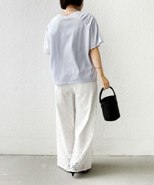 SHIPS / シップス Tシャツ | 《予約》〈手洗い可能〉ボーダー / ソリッド 袖ギャザー ショートスリーブ プルオーバー | 詳細18