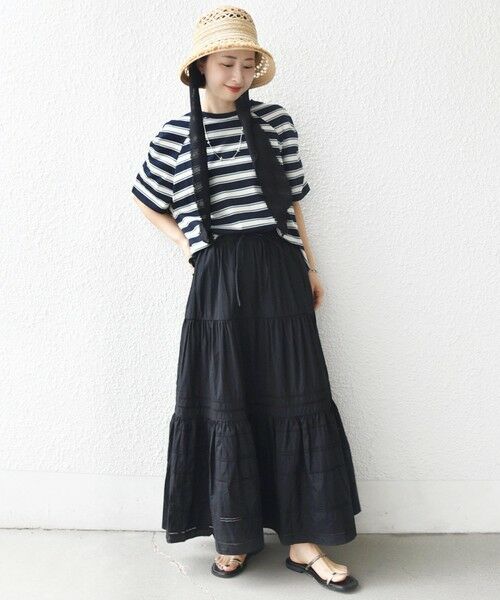 SHIPS / シップス Tシャツ | 《予約》〈手洗い可能〉ボーダー / ソリッド 袖ギャザー ショートスリーブ プルオーバー | 詳細27