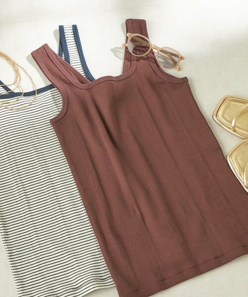 SHIPS / シップス タンクトップ | 《予約》【SHIPS別注】miller: 2パック 2WAY タンクトップ（ブラウン）