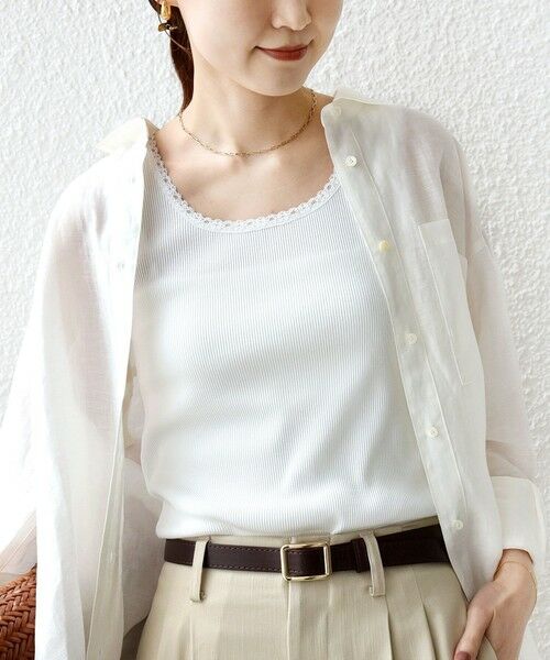 SHIPS / シップス タンクトップ | 〈手洗い可能〉レース トリミング 2WAY タンクトップ | 詳細2