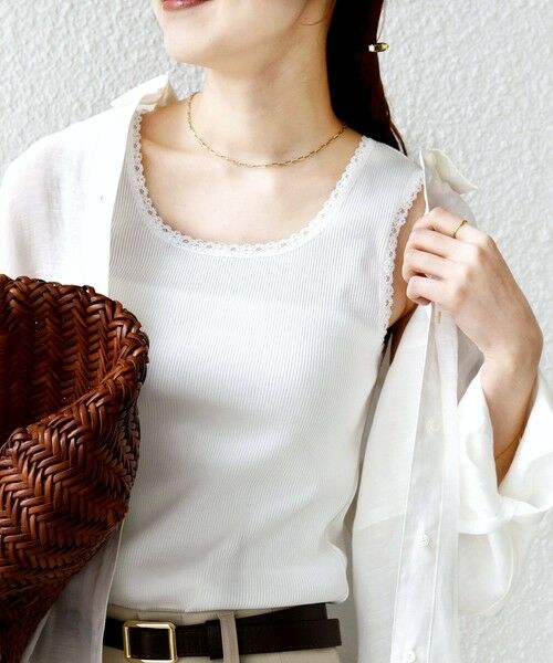 SHIPS / シップス タンクトップ | 〈手洗い可能〉レース トリミング 2WAY タンクトップ | 詳細4