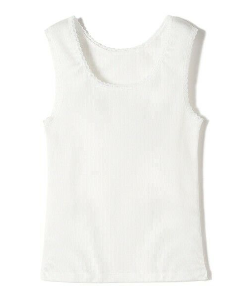 SHIPS / シップス タンクトップ | 〈手洗い可能〉レース トリミング 2WAY タンクトップ（ホワイト）
