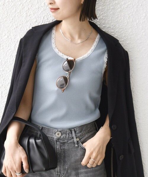 SHIPS / シップス タンクトップ | 〈手洗い可能〉レース トリミング 2WAY タンクトップ | 詳細14