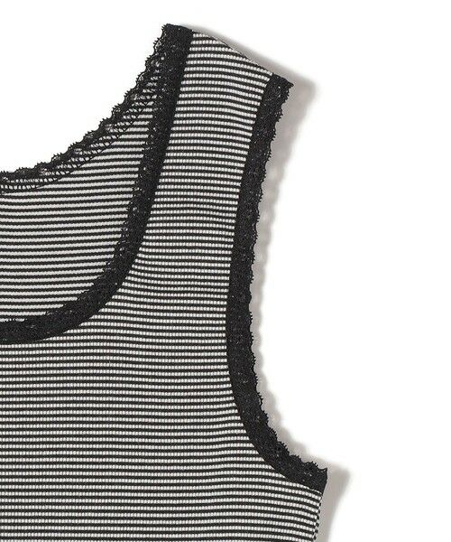 SHIPS / シップス タンクトップ | 〈手洗い可能〉ボーダー レース トリミング 2WAY タンクトップ | 詳細3