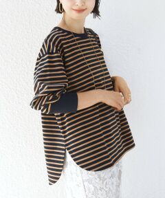 SHIPS / シップス カットソー（半袖以外） | 《一部予約》〈接触冷感 / UVカット / 手洗い可能〉ロング リブ ラウンド ヘム プルオーバー