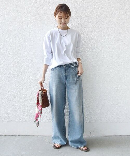 SHIPS / シップス カットソー（半袖以外） | 〈接触冷感 / UVカット / 手洗い可能〉ロング リブ ラウンド ヘム プルオーバー | 詳細1