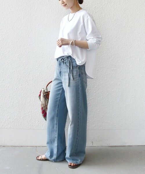 SHIPS / シップス カットソー（半袖以外） | 〈接触冷感 / UVカット / 手洗い可能〉ロング リブ ラウンド ヘム プルオーバー | 詳細2