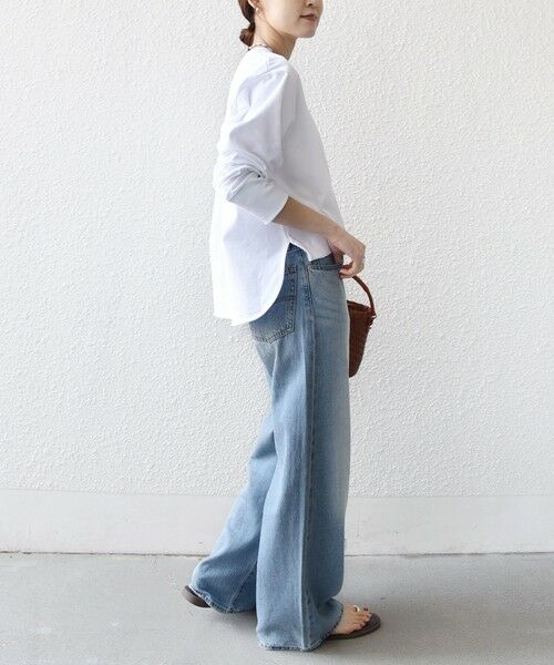 SHIPS / シップス カットソー（半袖以外） | 〈接触冷感 / UVカット / 手洗い可能〉ロング リブ ラウンド ヘム プルオーバー | 詳細4