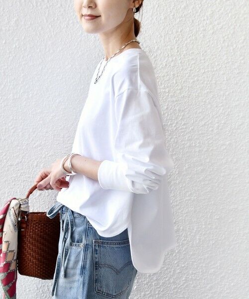 SHIPS / シップス カットソー（半袖以外） | 〈接触冷感 / UVカット / 手洗い可能〉ロング リブ ラウンド ヘム プルオーバー | 詳細6