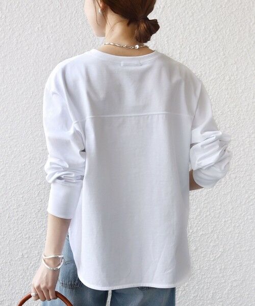 SHIPS / シップス カットソー（半袖以外） | 〈接触冷感 / UVカット / 手洗い可能〉ロング リブ ラウンド ヘム プルオーバー | 詳細7