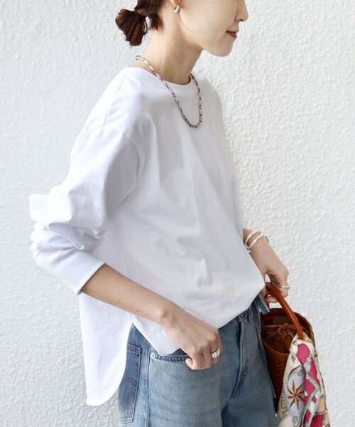 SHIPS / シップス カットソー（半袖以外） | 〈接触冷感 / UVカット / 手洗い可能〉ロング リブ ラウンド ヘム プルオーバー | 詳細8