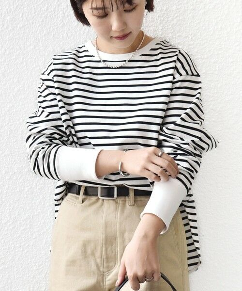 SHIPS / シップス カットソー（半袖以外） | 〈接触冷感 / UVカット / 手洗い可能〉ロング リブ ラウンド ヘム プルオーバー | 詳細15