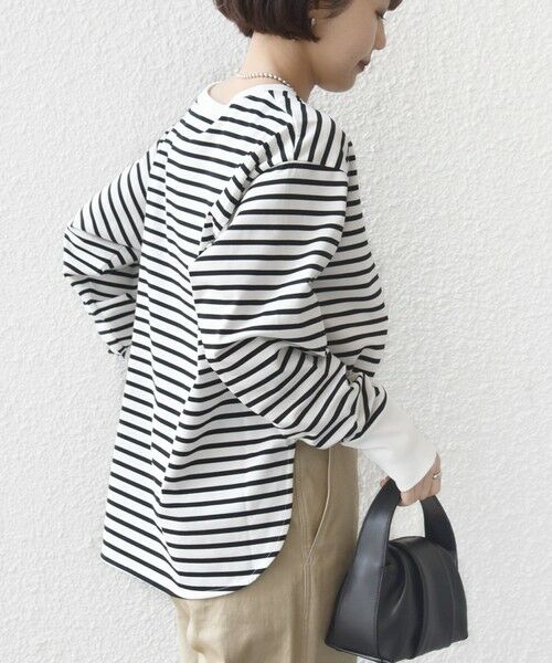 SHIPS / シップス カットソー（半袖以外） | 〈接触冷感 / UVカット / 手洗い可能〉ロング リブ ラウンド ヘム プルオーバー | 詳細17