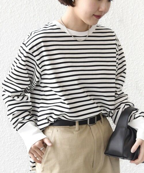 SHIPS / シップス カットソー（半袖以外） | 〈接触冷感 / UVカット / 手洗い可能〉ロング リブ ラウンド ヘム プルオーバー | 詳細18