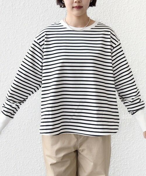 SHIPS / シップス カットソー（半袖以外） | 〈接触冷感 / UVカット / 手洗い可能〉ロング リブ ラウンド ヘム プルオーバー | 詳細21