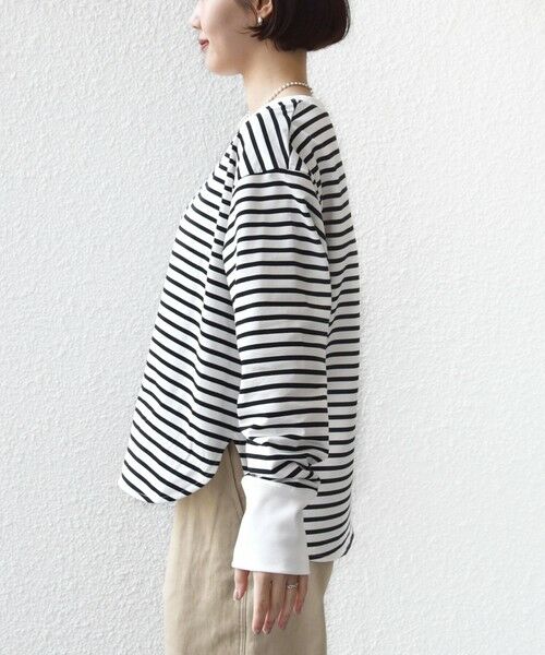 SHIPS / シップス カットソー（半袖以外） | 〈接触冷感 / UVカット / 手洗い可能〉ロング リブ ラウンド ヘム プルオーバー | 詳細22