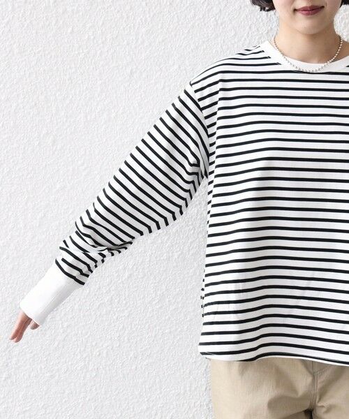 SHIPS / シップス カットソー（半袖以外） | 〈接触冷感 / UVカット / 手洗い可能〉ロング リブ ラウンド ヘム プルオーバー | 詳細24