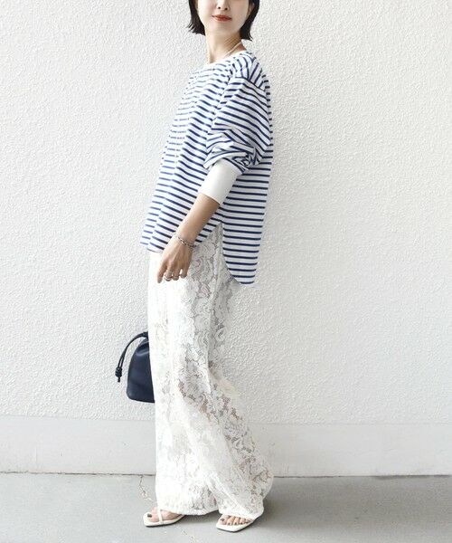 SHIPS / シップス カットソー（半袖以外） | 〈接触冷感 / UVカット / 手洗い可能〉ロング リブ ラウンド ヘム プルオーバー | 詳細26