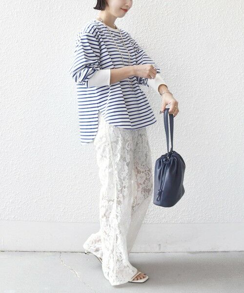 SHIPS / シップス カットソー（半袖以外） | 〈接触冷感 / UVカット / 手洗い可能〉ロング リブ ラウンド ヘム プルオーバー | 詳細28