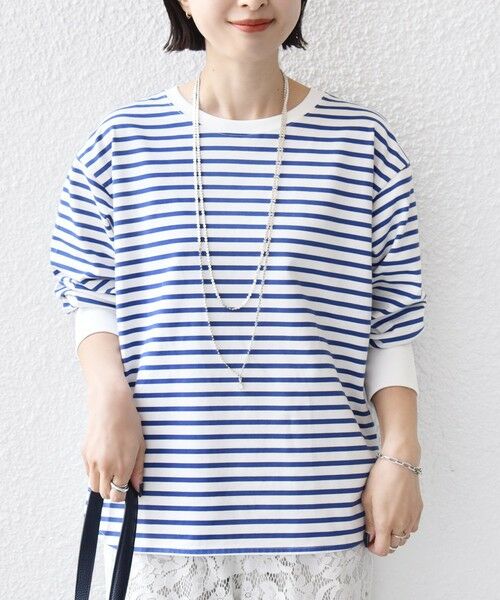 SHIPS / シップス カットソー（半袖以外） | 〈接触冷感 / UVカット / 手洗い可能〉ロング リブ ラウンド ヘム プルオーバー | 詳細29