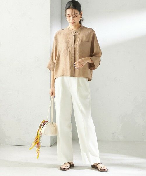 SHIPS / シップス その他パンツ | 《予約》〈手洗い可能〉ドライ シャンタン フロント タック パンツ | 詳細1