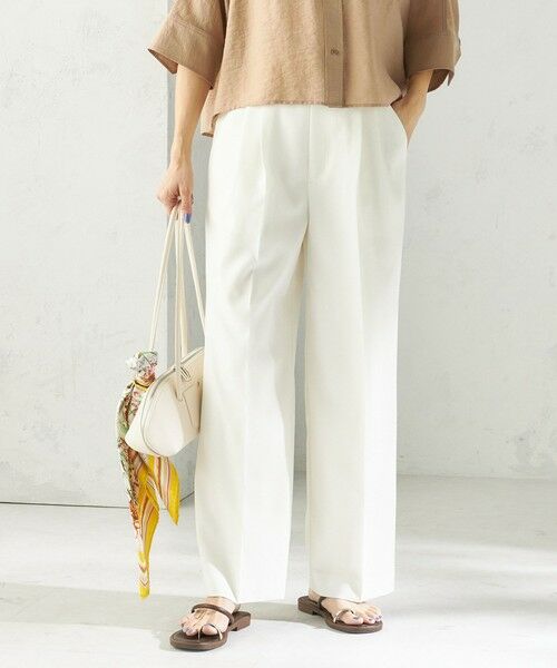 SHIPS / シップス その他パンツ | 《予約》〈手洗い可能〉ドライ シャンタン フロント タック パンツ | 詳細4