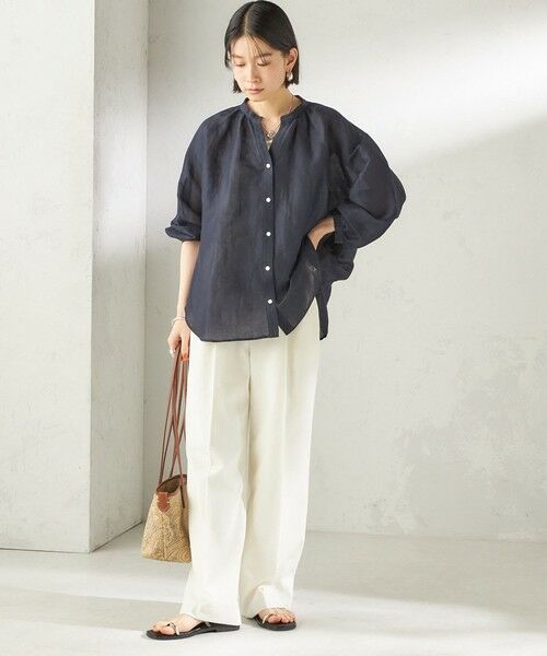 SHIPS / シップス その他パンツ | 《予約》〈手洗い可能〉ドライ シャンタン フロント タック パンツ | 詳細9