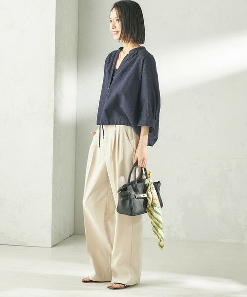 SHIPS / シップス その他パンツ | 《予約》〈手洗い可能〉ドライ シャンタン フロント タック パンツ | 詳細20