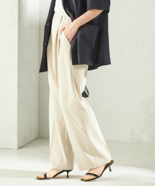 SHIPS / シップス その他パンツ | 《予約》〈手洗い可能〉ドライ シャンタン フロント タック パンツ | 詳細30