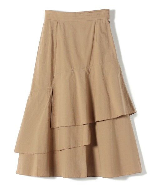 SHIPS / シップス ロング・マキシ丈スカート | SHIPS Primary Navy Label:〈手洗い可能〉アシンメトリー ティアード スカート（キャメル）