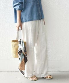 SHIPS / シップス その他パンツ | 《予約》〈手洗い可能〉パッチワーク レース ドロスト パンツ