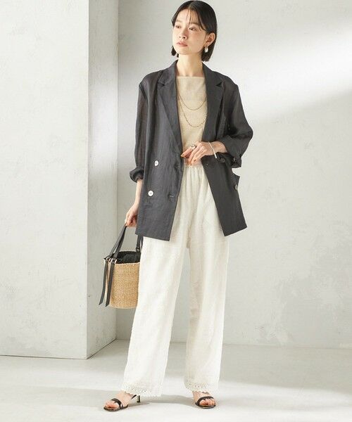 SHIPS / シップス その他パンツ | 《予約》〈手洗い可能〉パッチワーク レース ドロスト パンツ | 詳細1