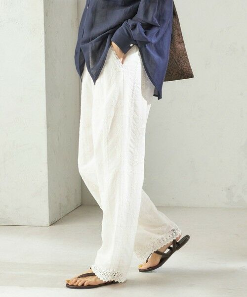 SHIPS / シップス その他パンツ | 《予約》〈手洗い可能〉パッチワーク レース ドロスト パンツ | 詳細10