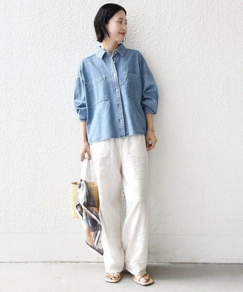 SHIPS / シップス その他パンツ | 《予約》〈手洗い可能〉パッチワーク レース ドロスト パンツ | 詳細12