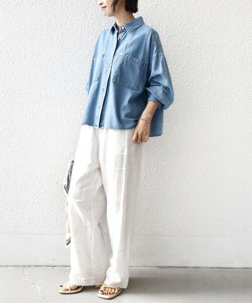 SHIPS / シップス その他パンツ | 《予約》〈手洗い可能〉パッチワーク レース ドロスト パンツ | 詳細13