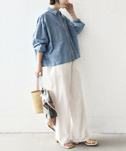 SHIPS / シップス その他パンツ | 《予約》〈手洗い可能〉パッチワーク レース ドロスト パンツ | 詳細15