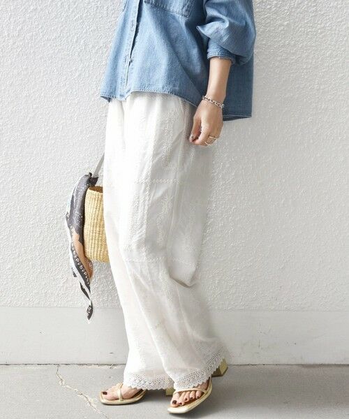 SHIPS / シップス その他パンツ | 《予約》〈手洗い可能〉パッチワーク レース ドロスト パンツ | 詳細17