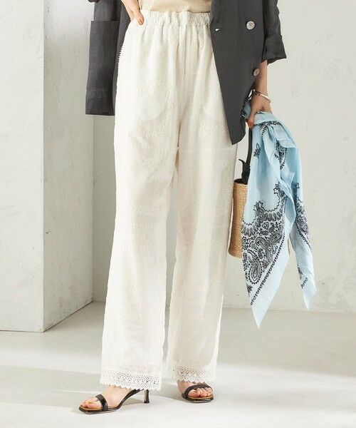 SHIPS / シップス その他パンツ | 《予約》〈手洗い可能〉パッチワーク レース ドロスト パンツ | 詳細4