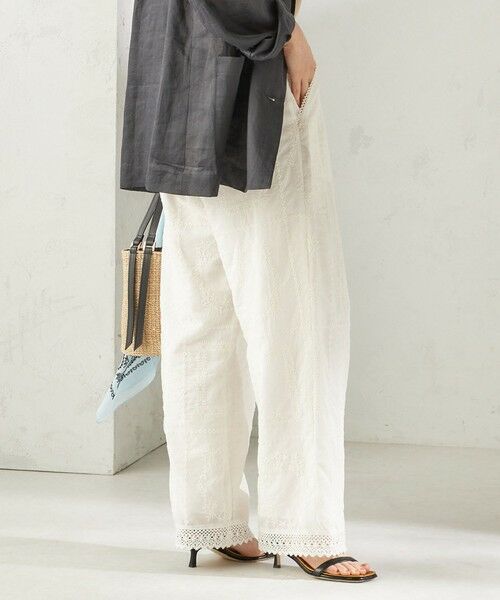 SHIPS / シップス その他パンツ | 《予約》〈手洗い可能〉パッチワーク レース ドロスト パンツ | 詳細5