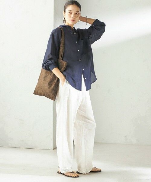 SHIPS / シップス その他パンツ | 《予約》〈手洗い可能〉パッチワーク レース ドロスト パンツ | 詳細8