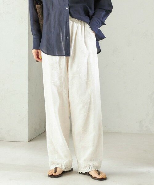 SHIPS / シップス その他パンツ | 《予約》〈手洗い可能〉パッチワーク レース ドロスト パンツ | 詳細9