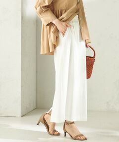 SHIPS / シップス ロング・マキシ丈スカート | 《予約》〈手洗い可能〉麻混 ベルト付 ウエストタック ナロー スカート