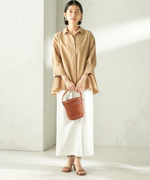 SHIPS / シップス ロング・マキシ丈スカート | 《予約》〈手洗い可能〉麻混 ベルト付 ウエストタック ナロー スカート | 詳細2