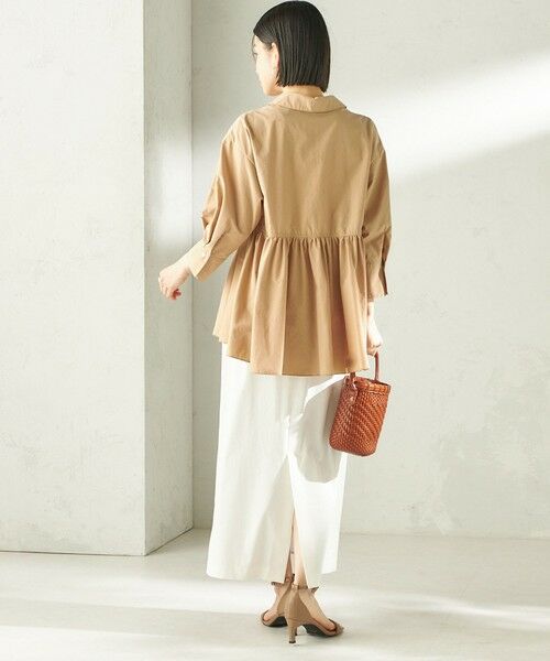 SHIPS / シップス ロング・マキシ丈スカート | 《予約》〈手洗い可能〉麻混 ベルト付 ウエストタック ナロー スカート | 詳細3