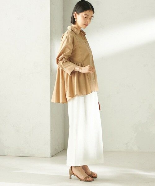 SHIPS / シップス ロング・マキシ丈スカート | 《予約》〈手洗い可能〉麻混 ベルト付 ウエストタック ナロー スカート | 詳細4