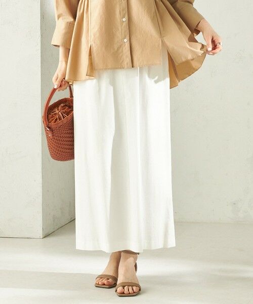 SHIPS / シップス ロング・マキシ丈スカート | 《予約》〈手洗い可能〉麻混 ベルト付 ウエストタック ナロー スカート | 詳細5